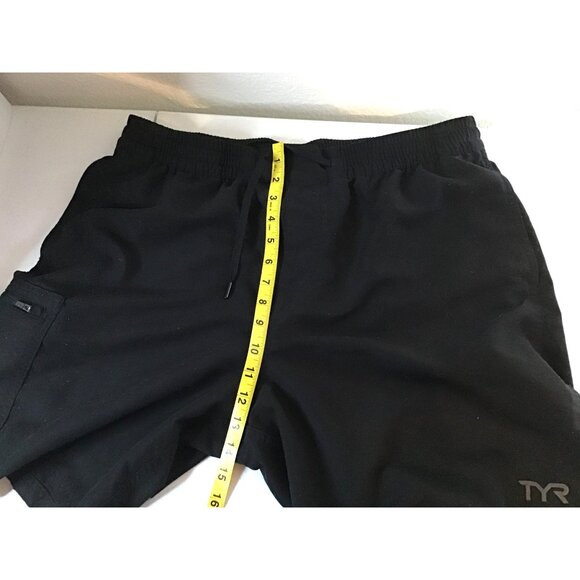 TYR Men's Black Swim Trunks with Elastic Waist & Drawstring Size XL - Picture 3 of 5
